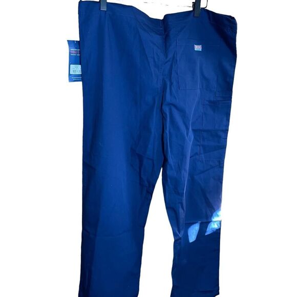 NWT Cherokee Scrub Pants Unisex Fit SMALL Navy Blue Pull On Drawstring Medical - Picture 2 of 9